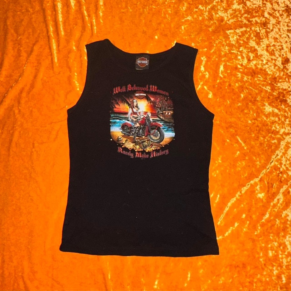 harley davidson sick graphic printed bahamas sleeveless tank top size L